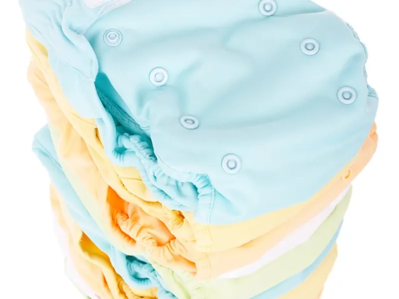 Stack of pastel cloth nappies